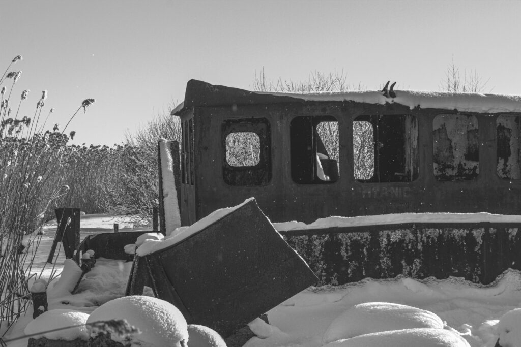Shipwreck in the snow