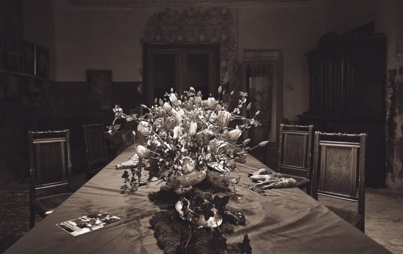 Lilled laual vana mõisa ruumis / Flowers on a table in an old mansion room